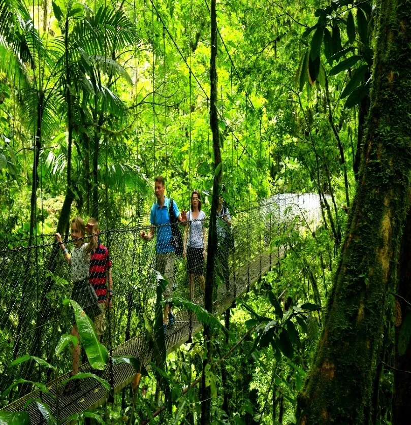 A family rafting in Costa Rica